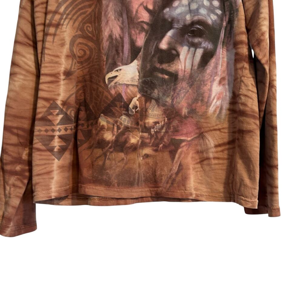 The Mountain Evolution Native American Indian AOP Shirt Sz Medium Long Sleeve - Picture 9 of 16
